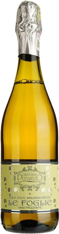 Вино игристое Puianello Le Foglie Malvasia Secco DOC белое сухое 0.75 л