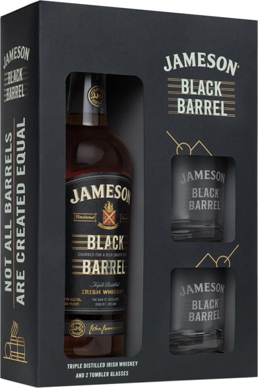 Виски Jameson Black Barrel 0.7 л 40% + 2 бокала в коробке