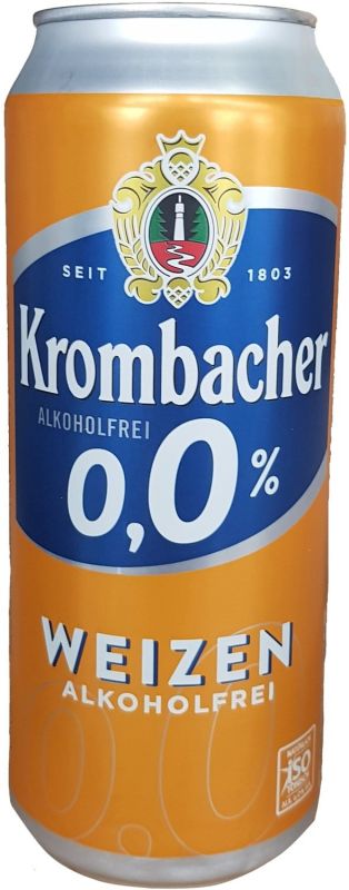 Пиво Krombacher Weizen светлое нефильтрованное 0% 0.5 л