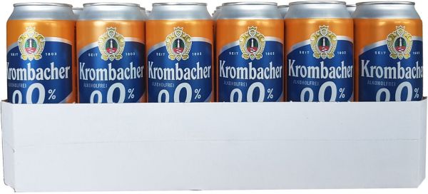 Упаковка пива Krombacher Weizen светлое нефильтрованное 0% 0.5 л х 24 шт.