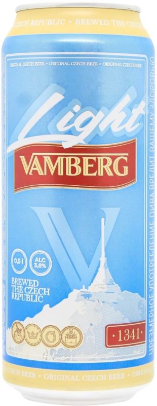 Пиво Vamberg premium light 3,8% 0.5 ж/б