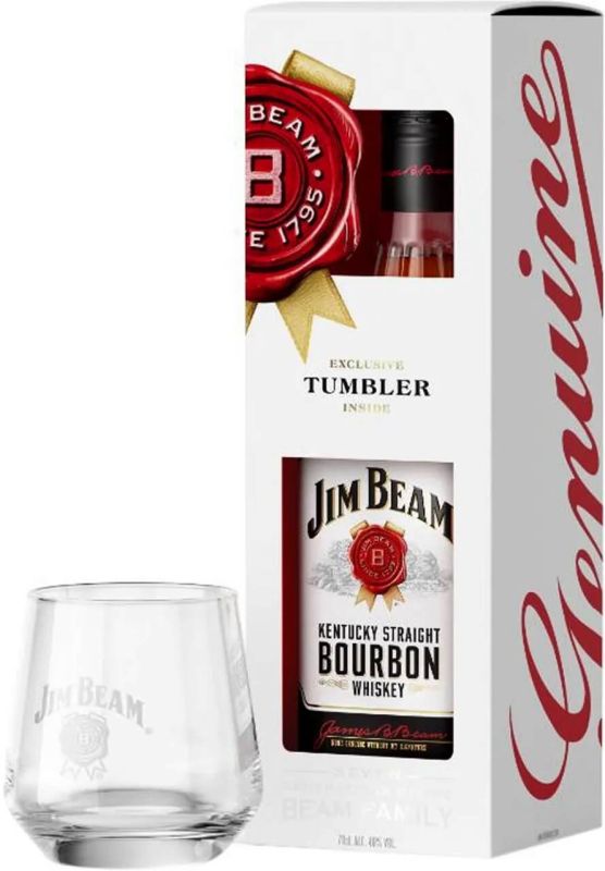 Виски бурбон Jim Beam White 0,7 л +1 стакан
